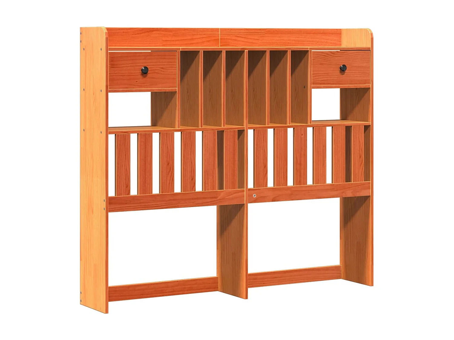 Letto Libreria senza Materasso Marrone Cera 135x190 cm in Pino