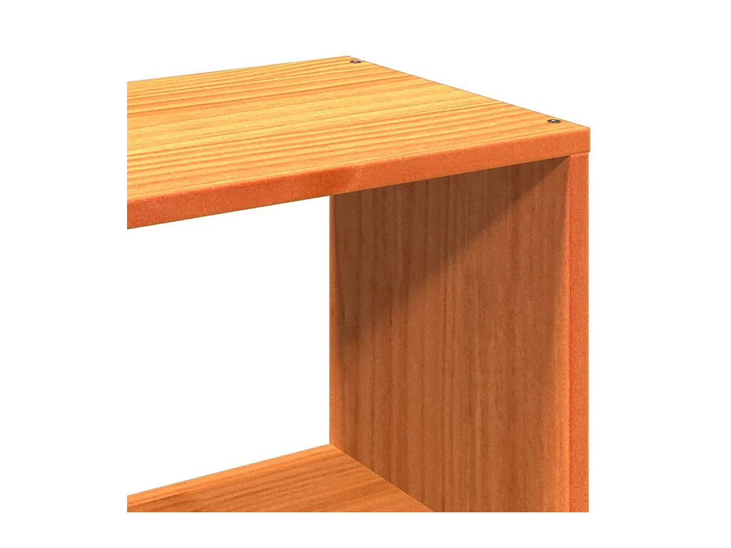Massivholzbett mit Regal ohne Matratze Wachsbraun 200x200 cm