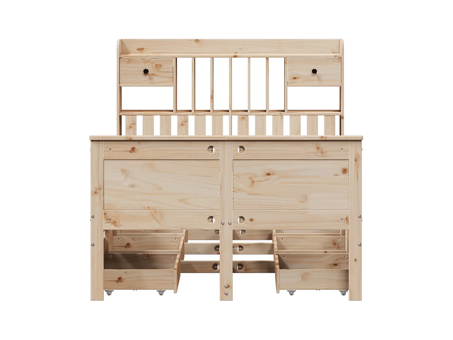 Cama com estante sem colchão 135x190 cm pinho maciço