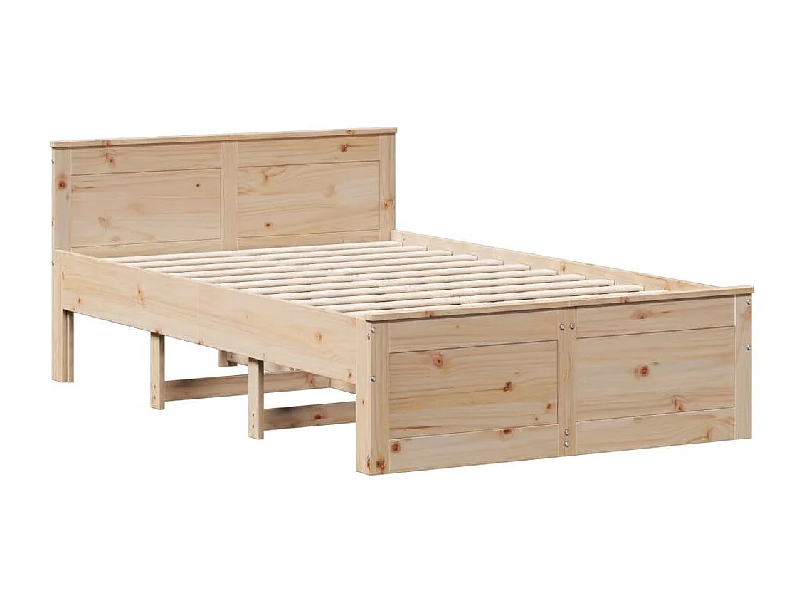Lit bibliothèque sans matelas 135x190 cm bois de pin massif