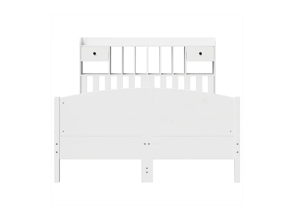 Letto Libreria senza Materasso Bianco 150x200 cm Legno di Pino