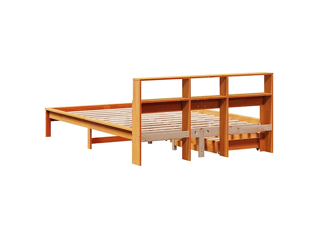 Cama com estante sem colchão 150x200 cm pinho maciço