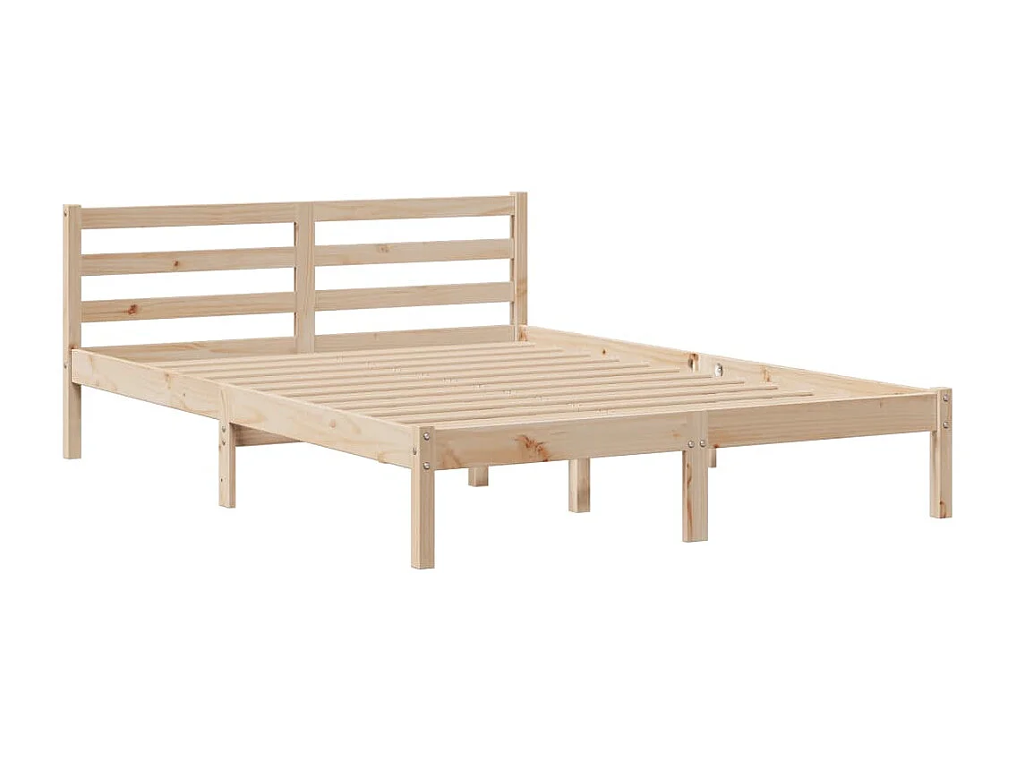 Cama con estantería sin colchón madera maciza de pino 150x200cm