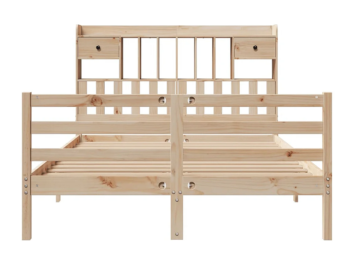 Letto Libreria senza Materasso 150x200 cm in Legno di Pino