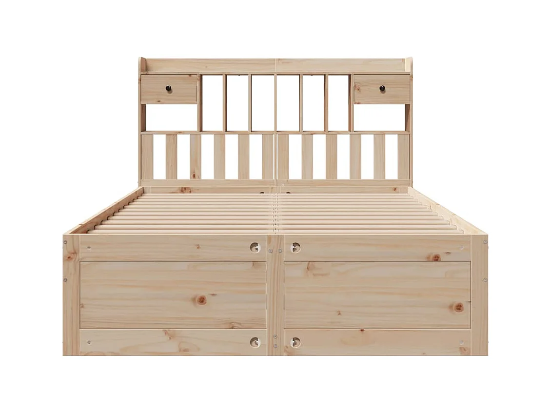 Letto Libreria senza Materasso 150x200 cm in Legno di Pino