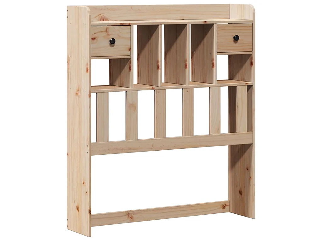 Bed met boekenkast zonder matras massief grenenhout 90x190 cm
