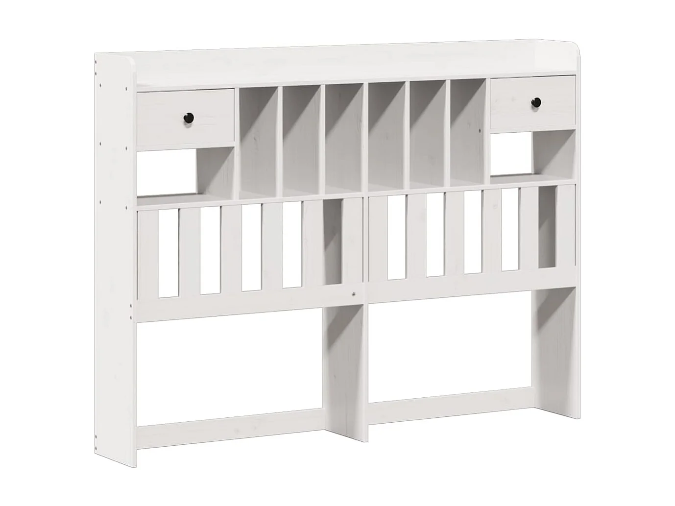 Cama com estante sem colchão 140x200 cm pinho maciço branco