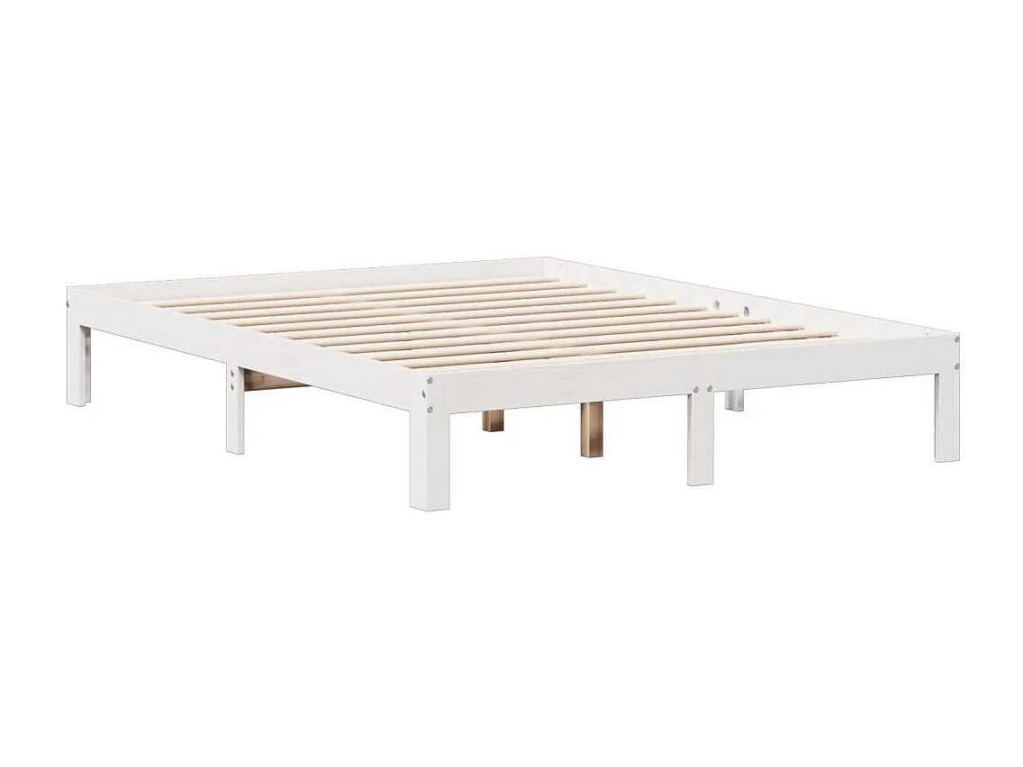 Cama com estante sem colchão 140x200 cm pinho maciço branco