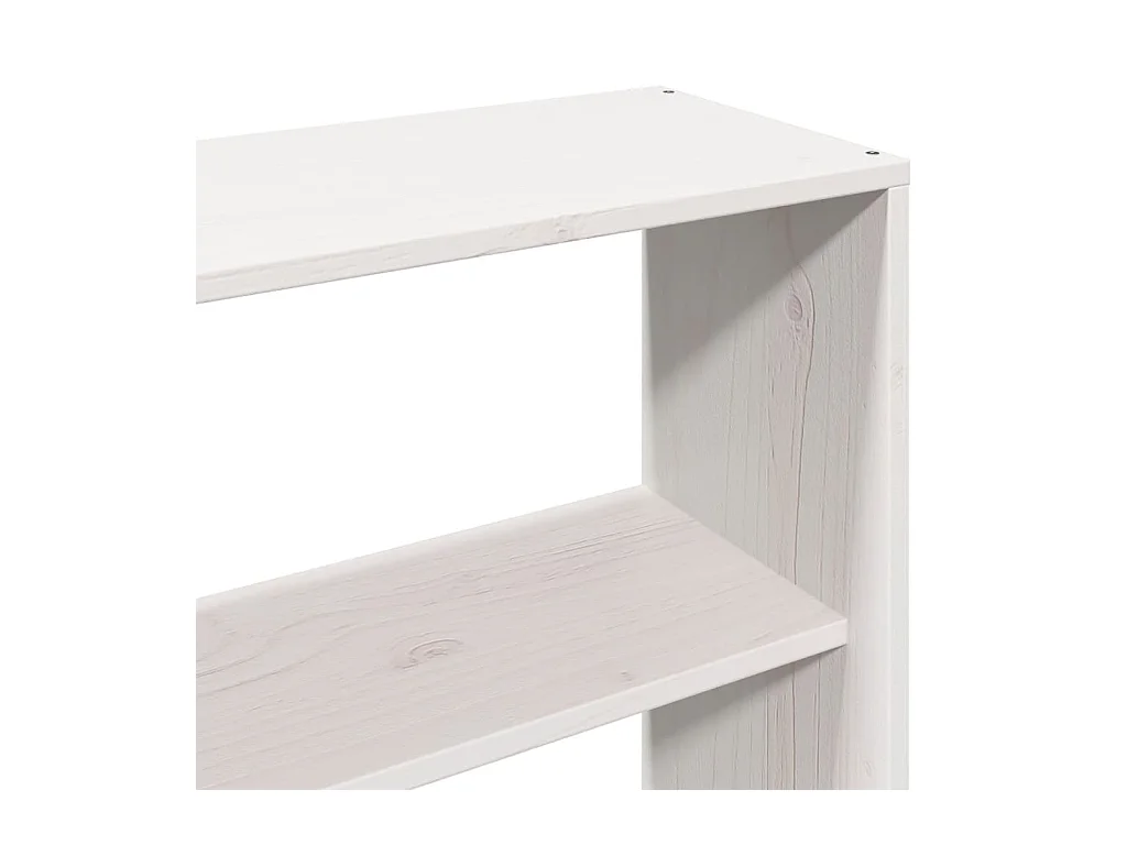 Lit bibliothèque sans matelas blanc 200x200 cm bois pin massif