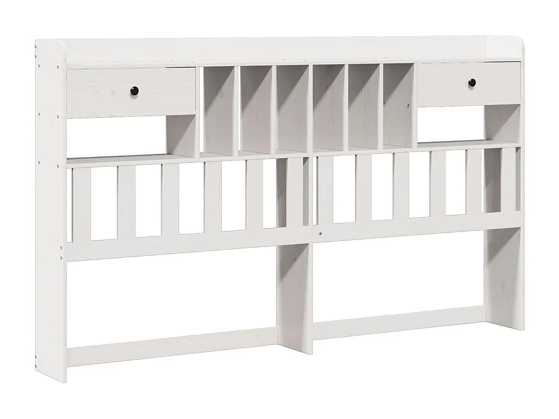 Lit bibliothèque sans matelas blanc 180x200 cm bois pin massif