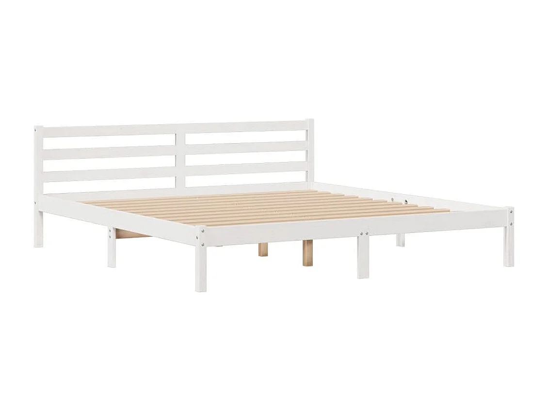 Cama com estante sem colchão 180x200 cm pinho maciço branco