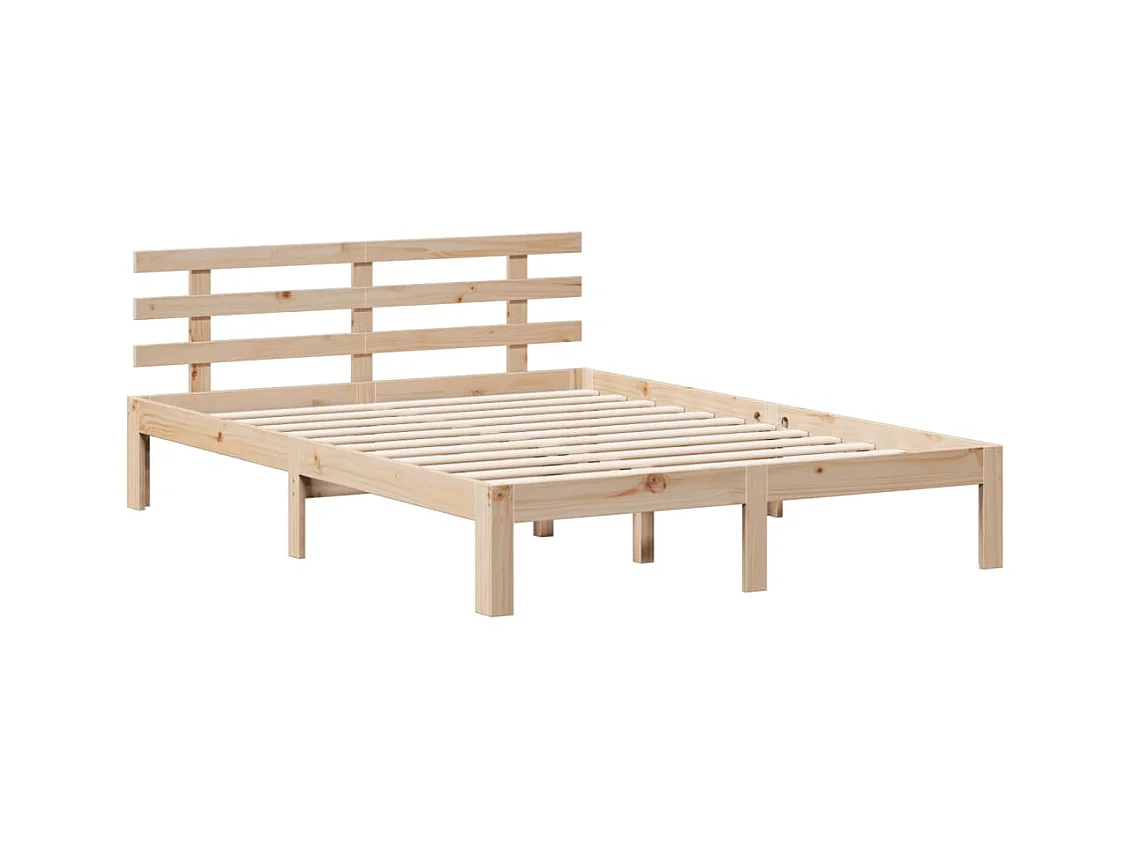 Massivholzbett mit Regal ohne Matratze 150x200 cm Kiefer