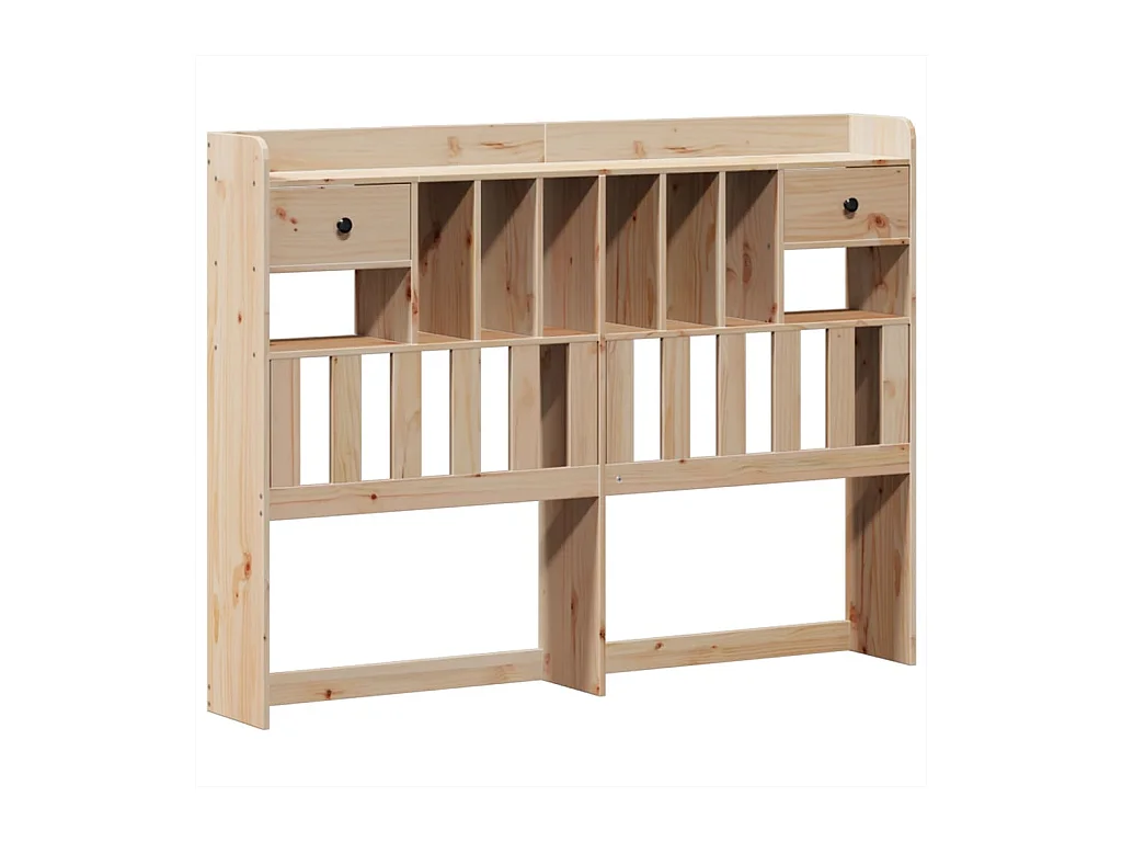 Lit bibliothèque sans matelas 150x200 cm bois massif de pin