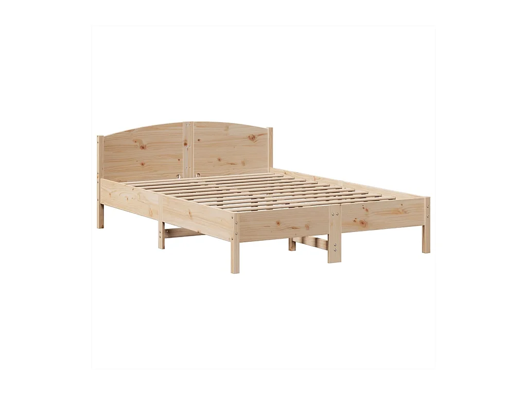Lit bibliothèque sans matelas 150x200 cm bois massif de pin