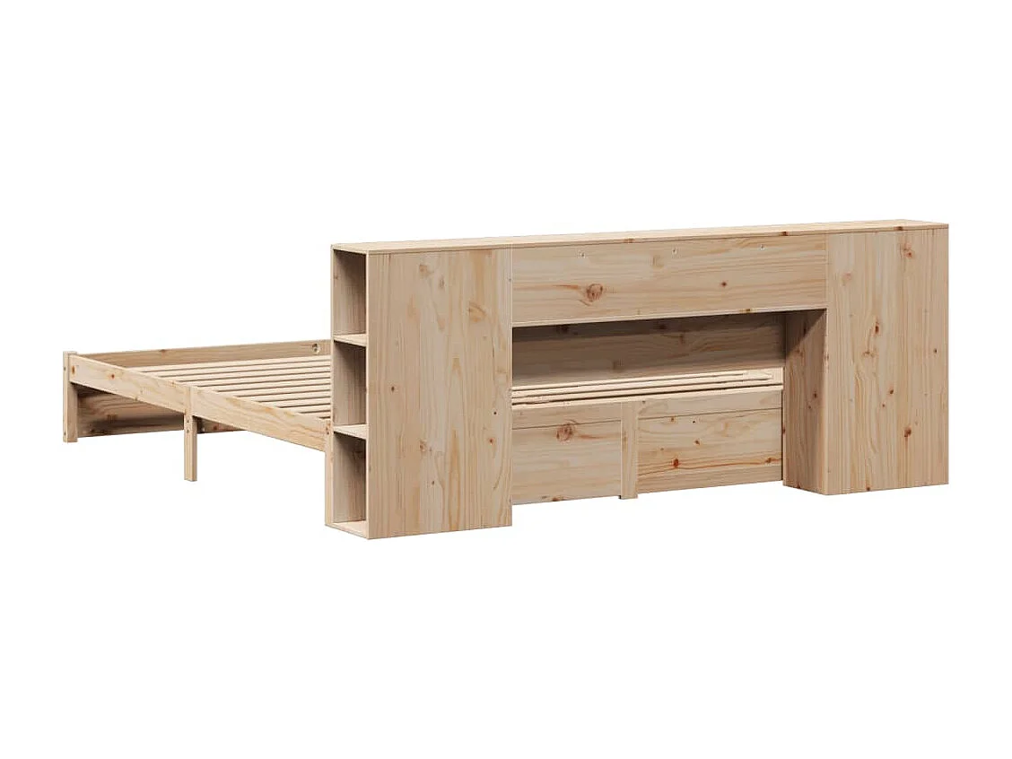 Letto Libreria senza Materasso 200x200 cm in Legno di Pino
