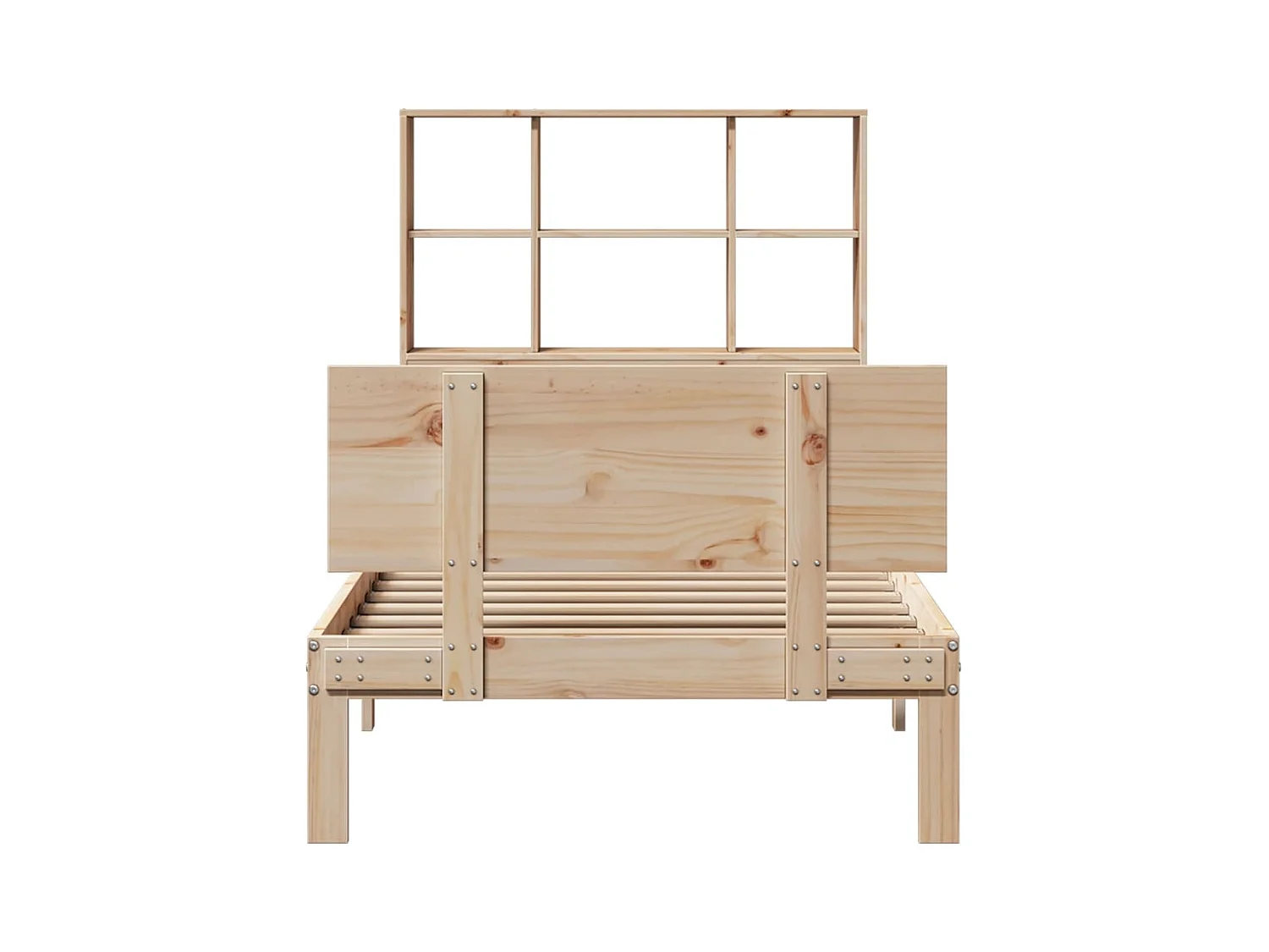 Lit bibliothèque sans matelas 90x200 cm bois de pin massif