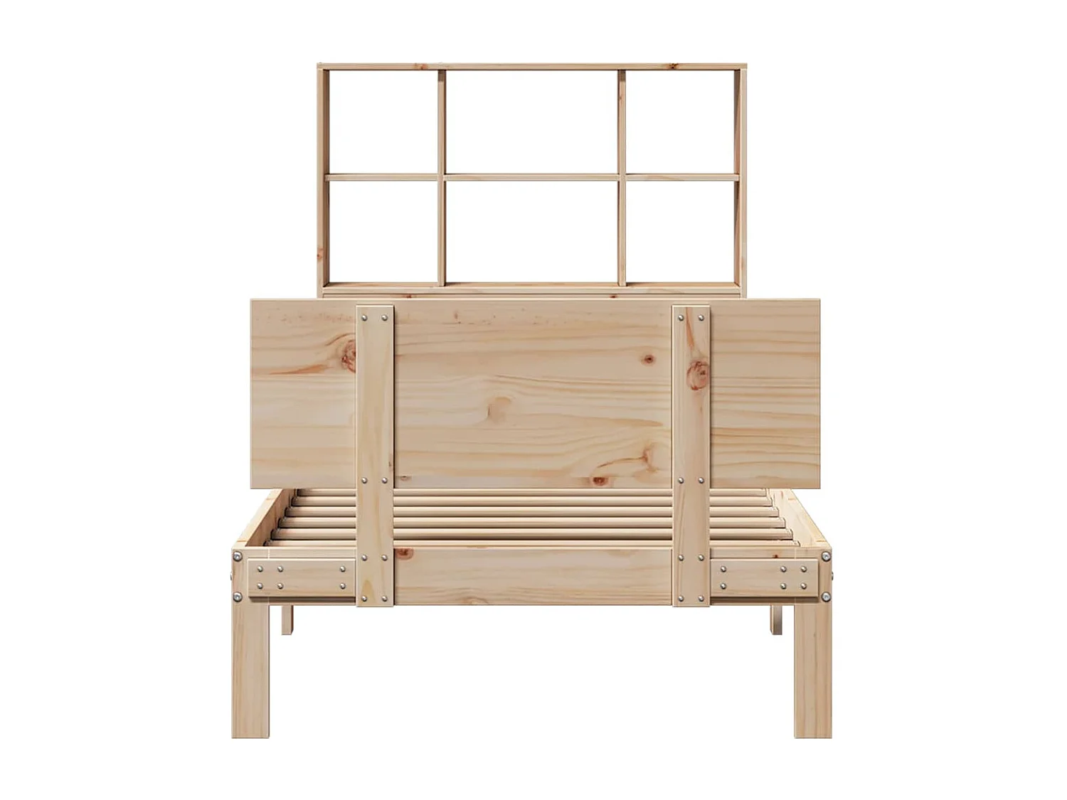 Massivholzbett mit Regal ohne Matratze 90x200 cm Kiefer