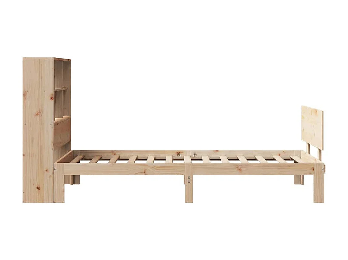 Massivholzbett mit Regal ohne Matratze 90x200 cm Kiefer
