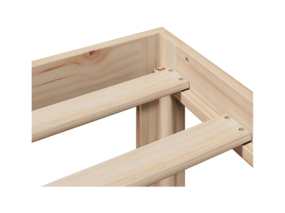 Lit bibliothèque sans matelas 100x200 cm bois massif de pin