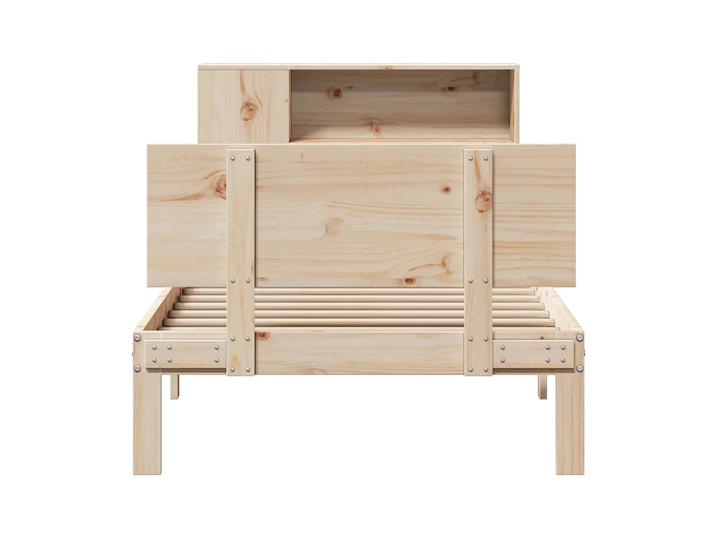 Lit bibliothèque sans matelas 100x200 cm bois massif de pin