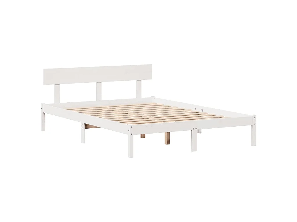 Letto Libreria senza Materasso Bianco 150x200 cm Legno di Pino