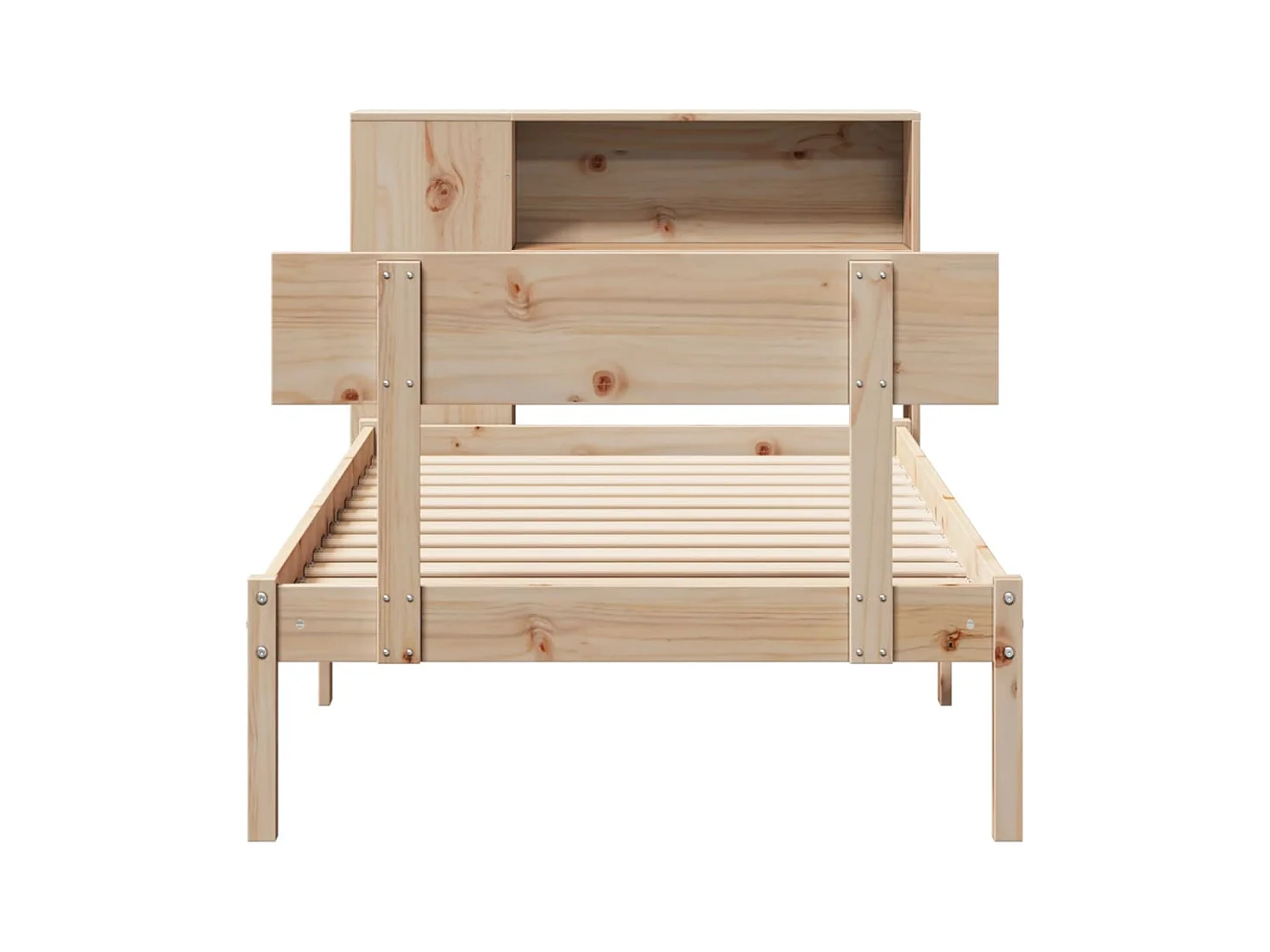 Lit bibliothèque sans matelas 90x200 cm bois de pin massif
