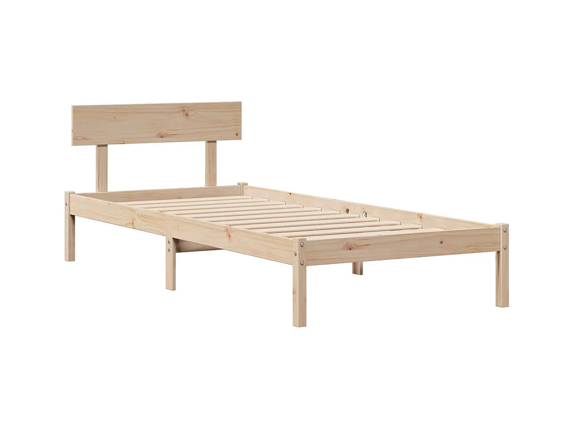 Lit bibliothèque sans matelas 90x200 cm bois de pin massif