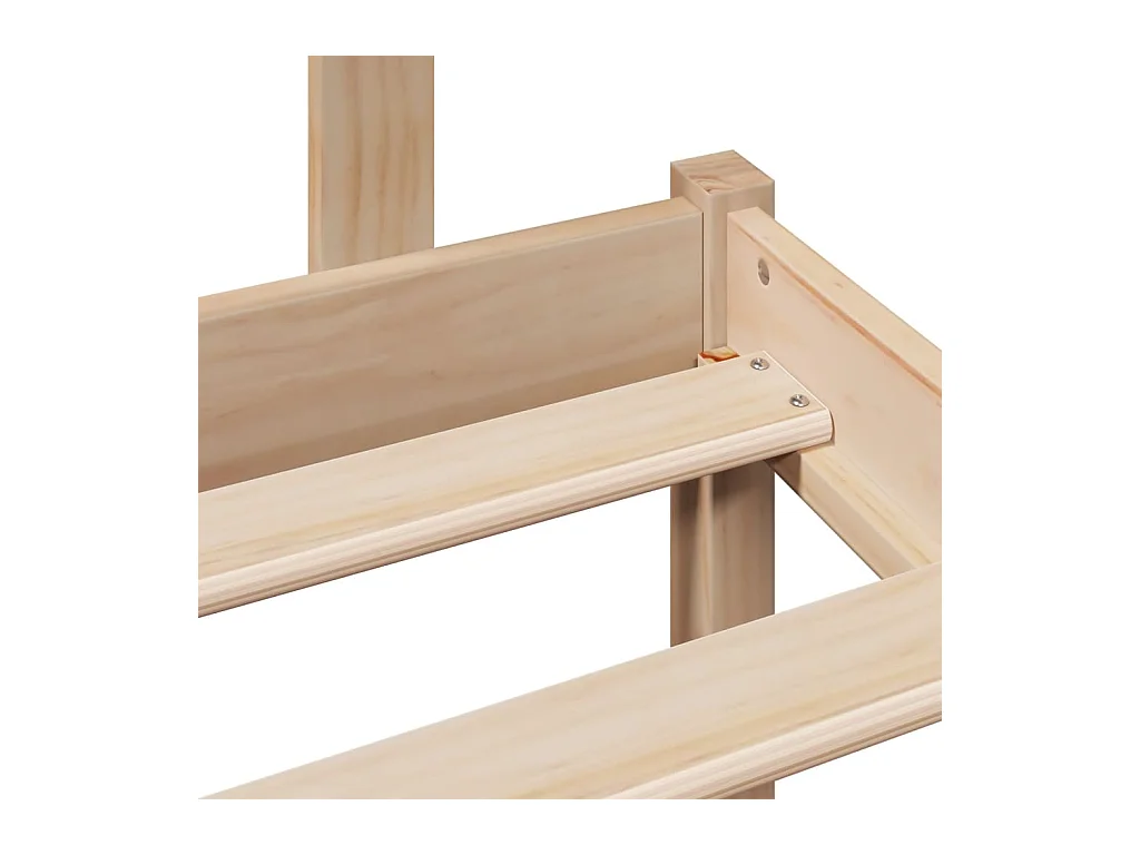 Lit bibliothèque sans matelas 90x200 cm bois de pin massif