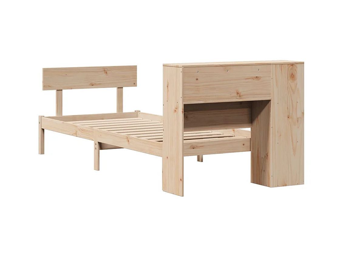Lit bibliothèque sans matelas 90x200 cm bois de pin massif