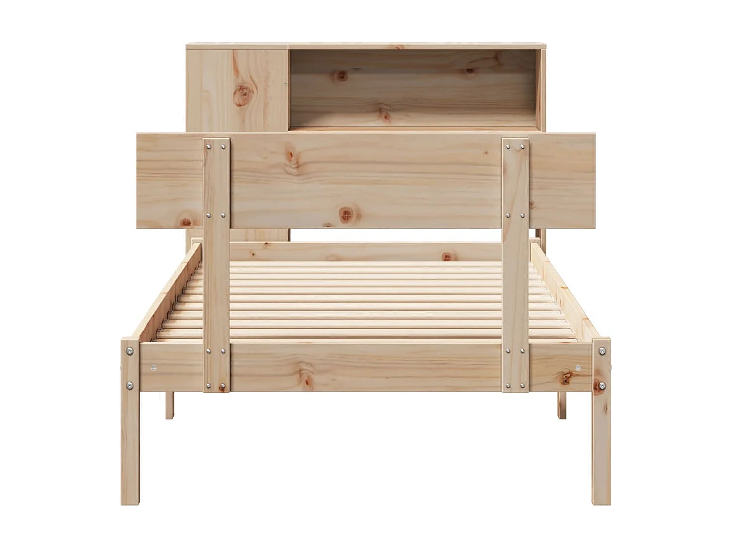 Lit bibliothèque sans matelas 90x200 cm bois de pin massif