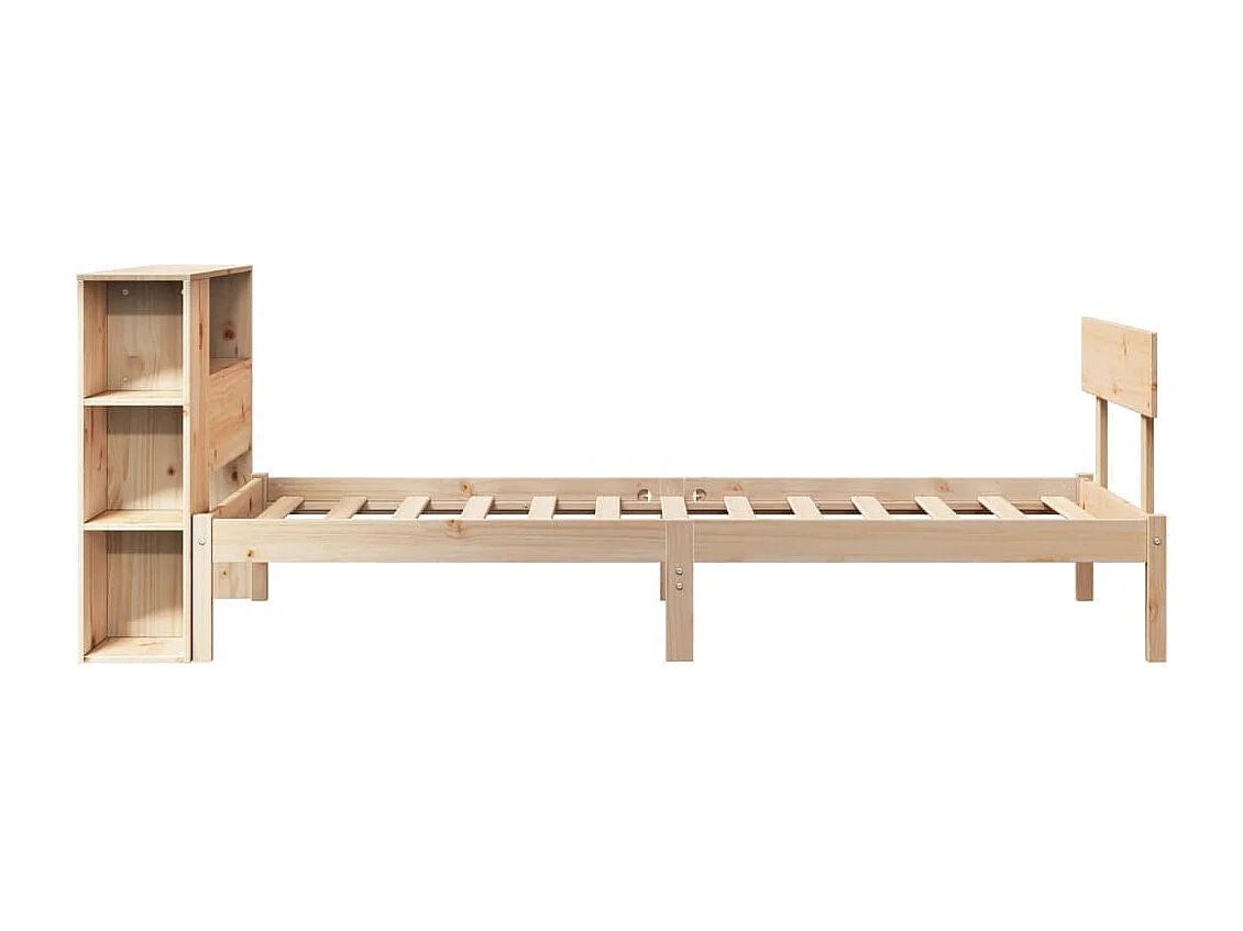 Lit bibliothèque sans matelas 90x200 cm bois de pin massif
