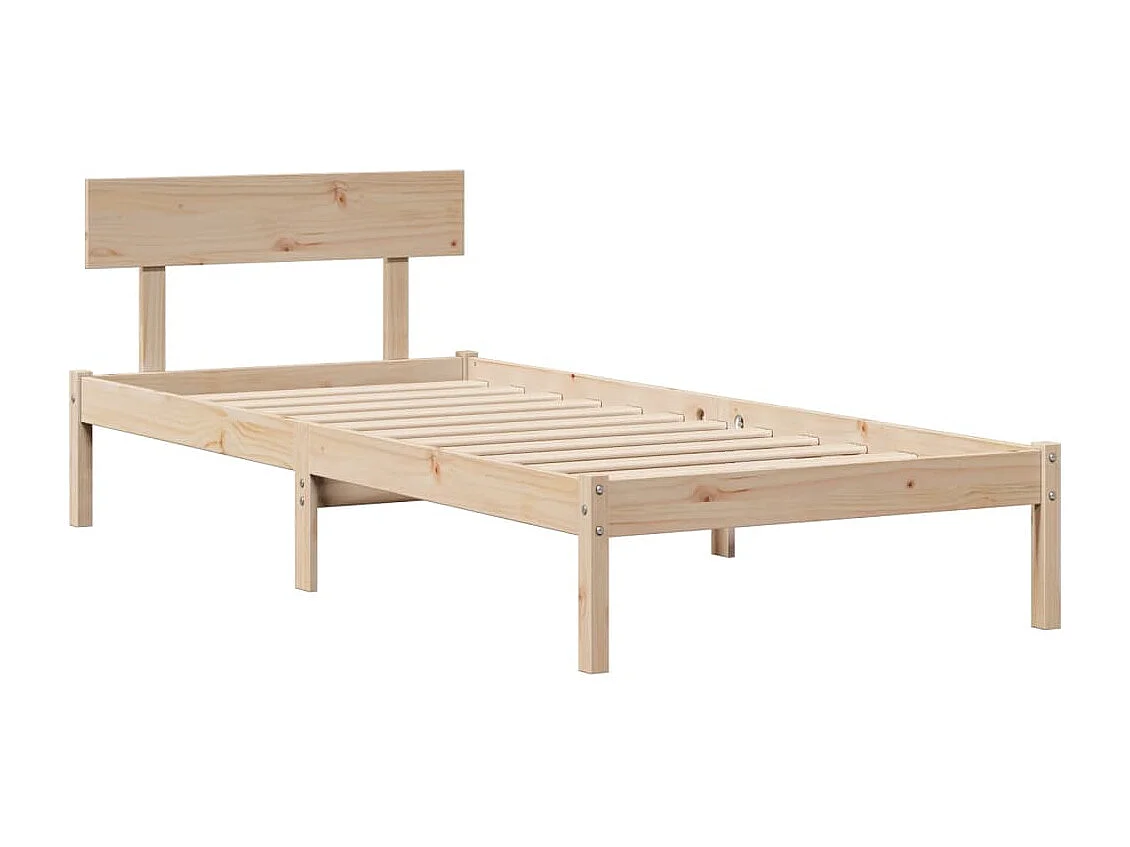 Letto Libreria senza Materasso 90x200 cm Legno Massello Pino