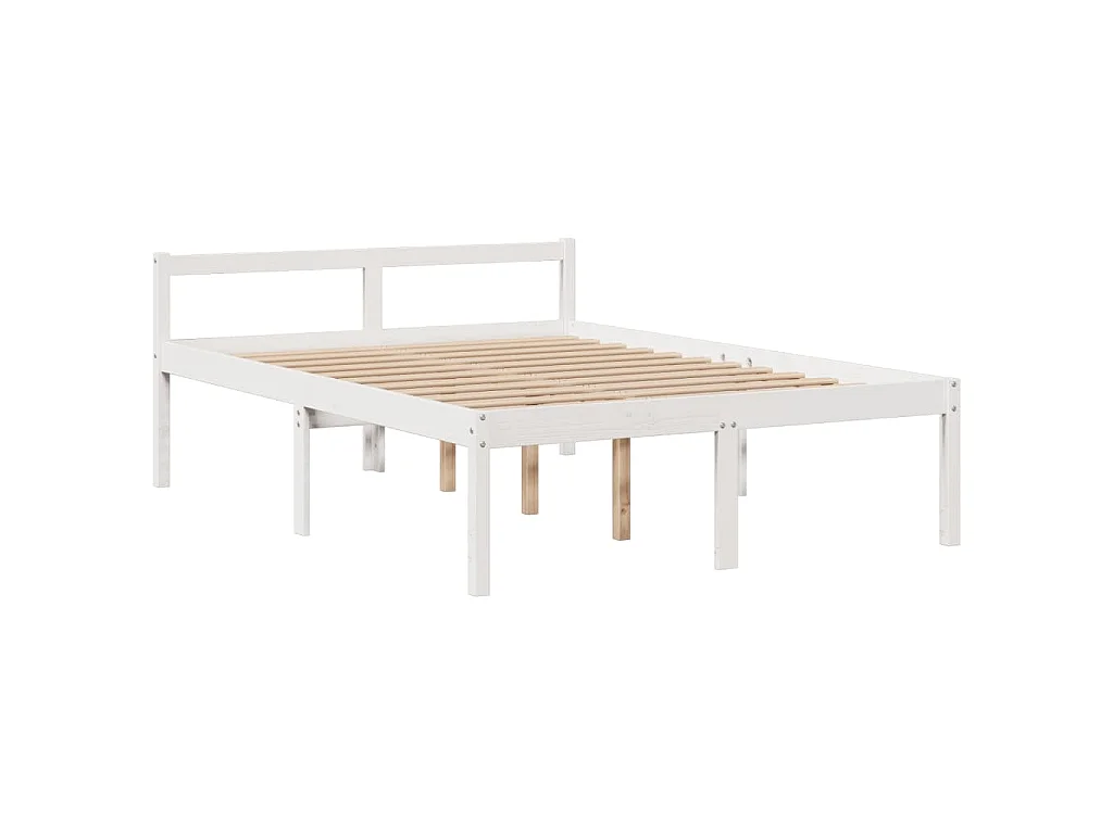 Cama com estante sem colchão 150x200 cm pinho maciço branco