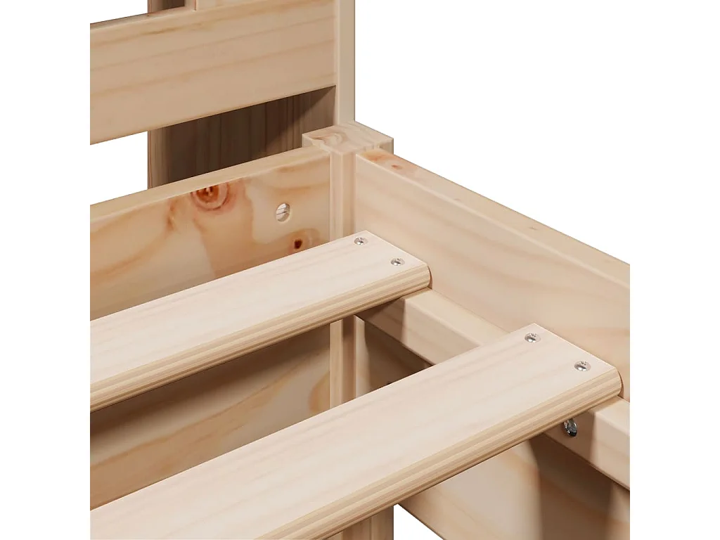 Cama con estantería sin colchón madera maciza de pino 75x190 cm