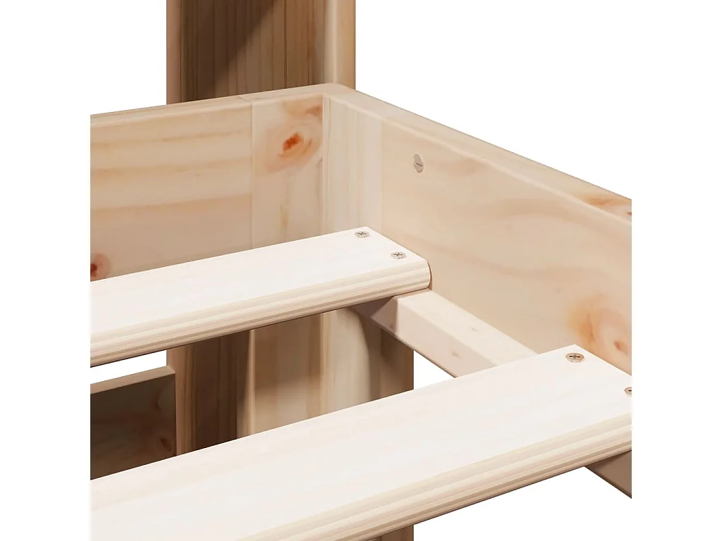 Lit bibliothèque sans matelas 135x190 cm bois de pin massif