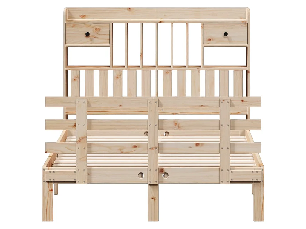 Cama com estante sem colchão 135x190 cm pinho maciço