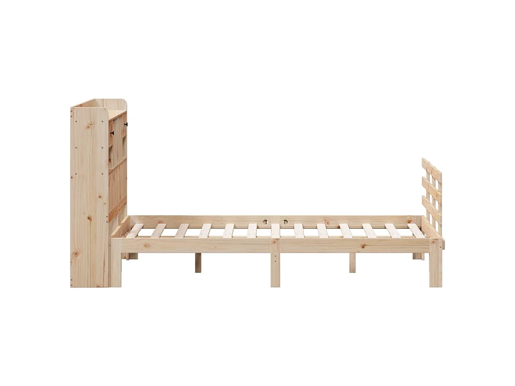Cama com estante sem colchão 135x190 cm pinho maciço