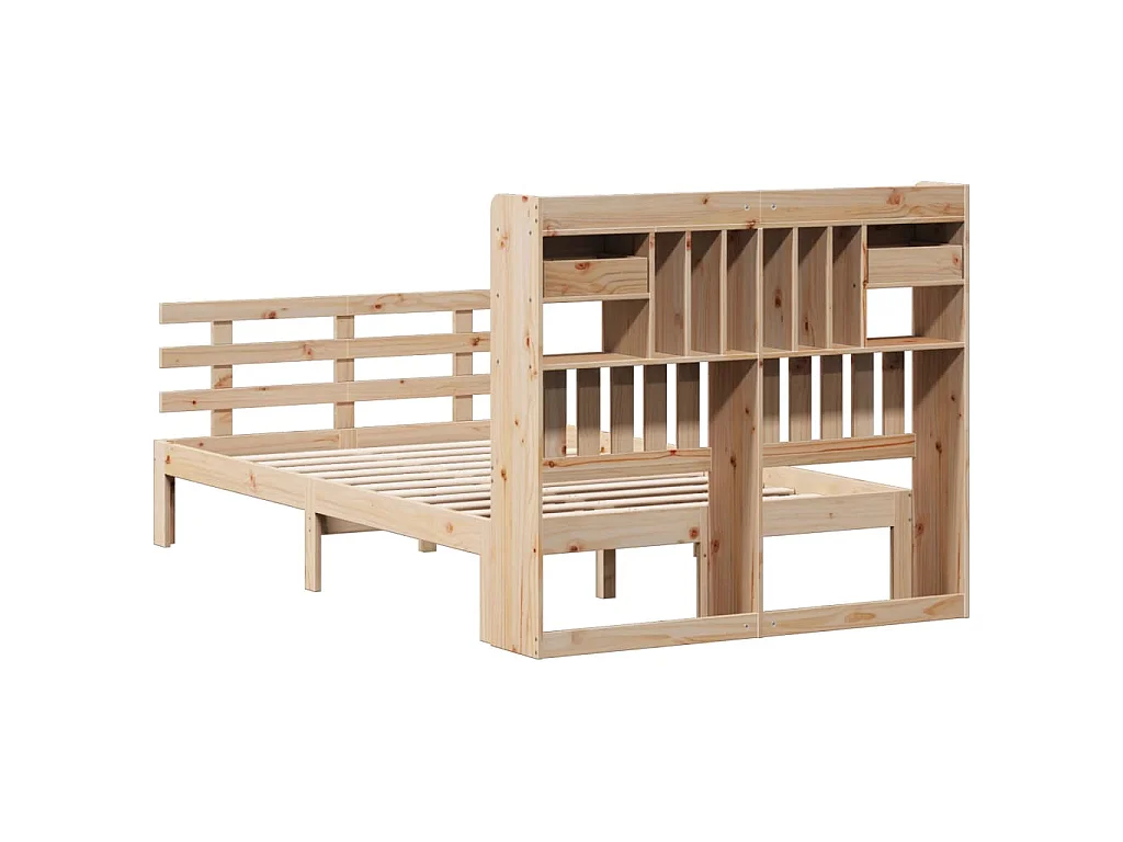 Cama com estante sem colchão 135x190 cm pinho maciço
