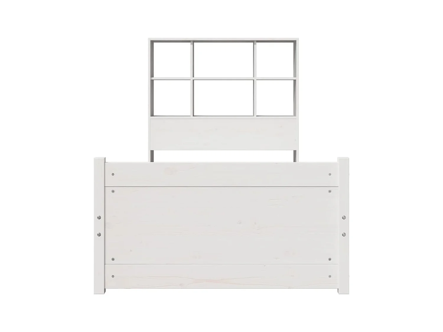 Lit bibliothèque sans matelas blanc 90x200cm bois de pin massif