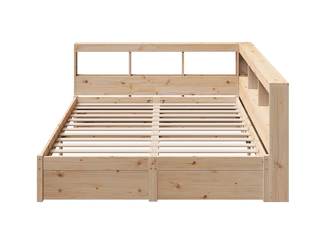 Bed met boekenkast zonder matras massief grenenhout 150x200 cm