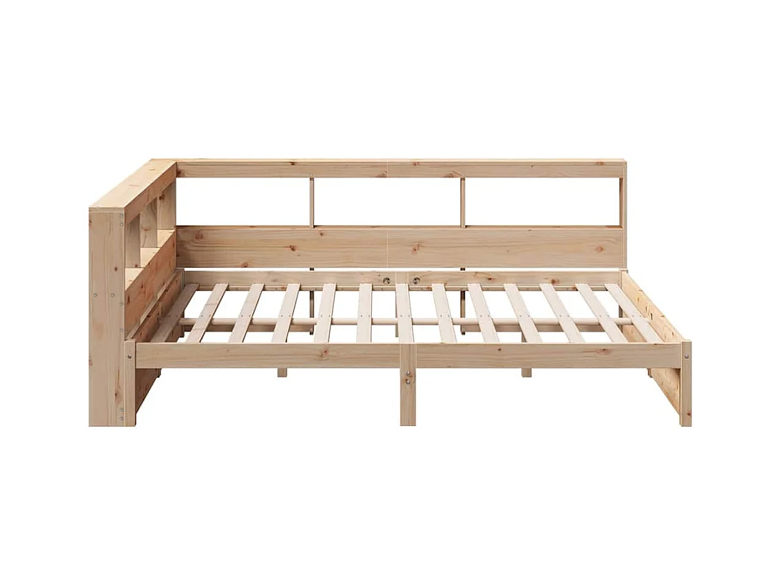 Bed met boekenkast zonder matras massief grenenhout 150x200 cm