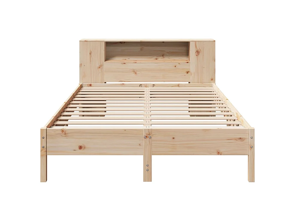 Cama com estante sem colchão 135x190 cm pinho maciço