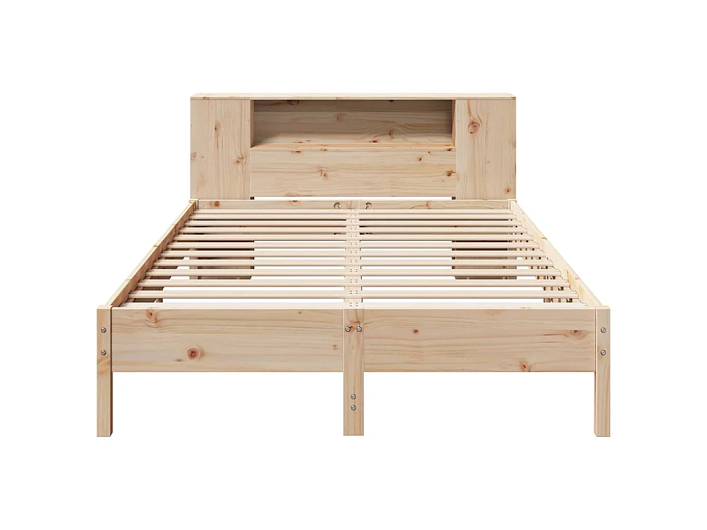 Cama con estantería sin colchón madera maciza de pino 135x190cm