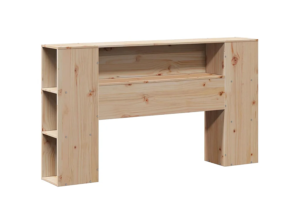 Cama con estantería sin colchón madera maciza de pino 135x190cm