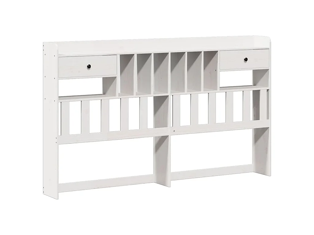 Bed met boekenkast zonder matras grenenhout wit 180x200 cm