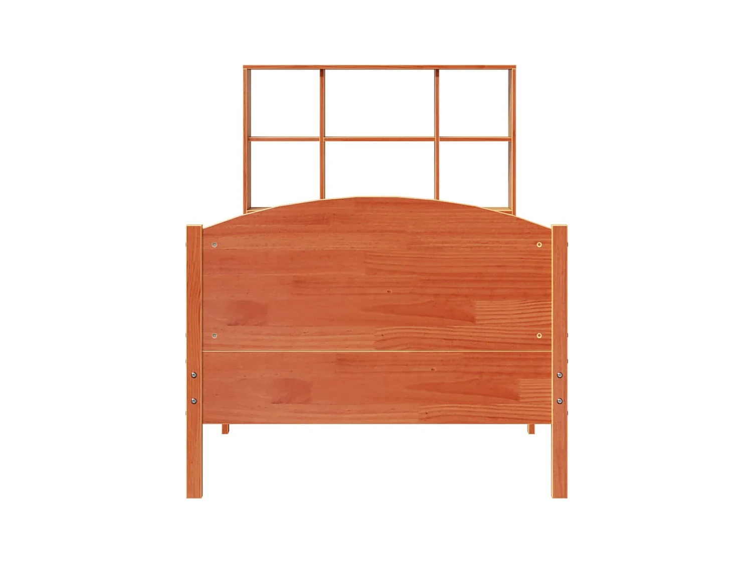 Lit bibliothèque sans matelas cire marron 90x200 cm pin massif
