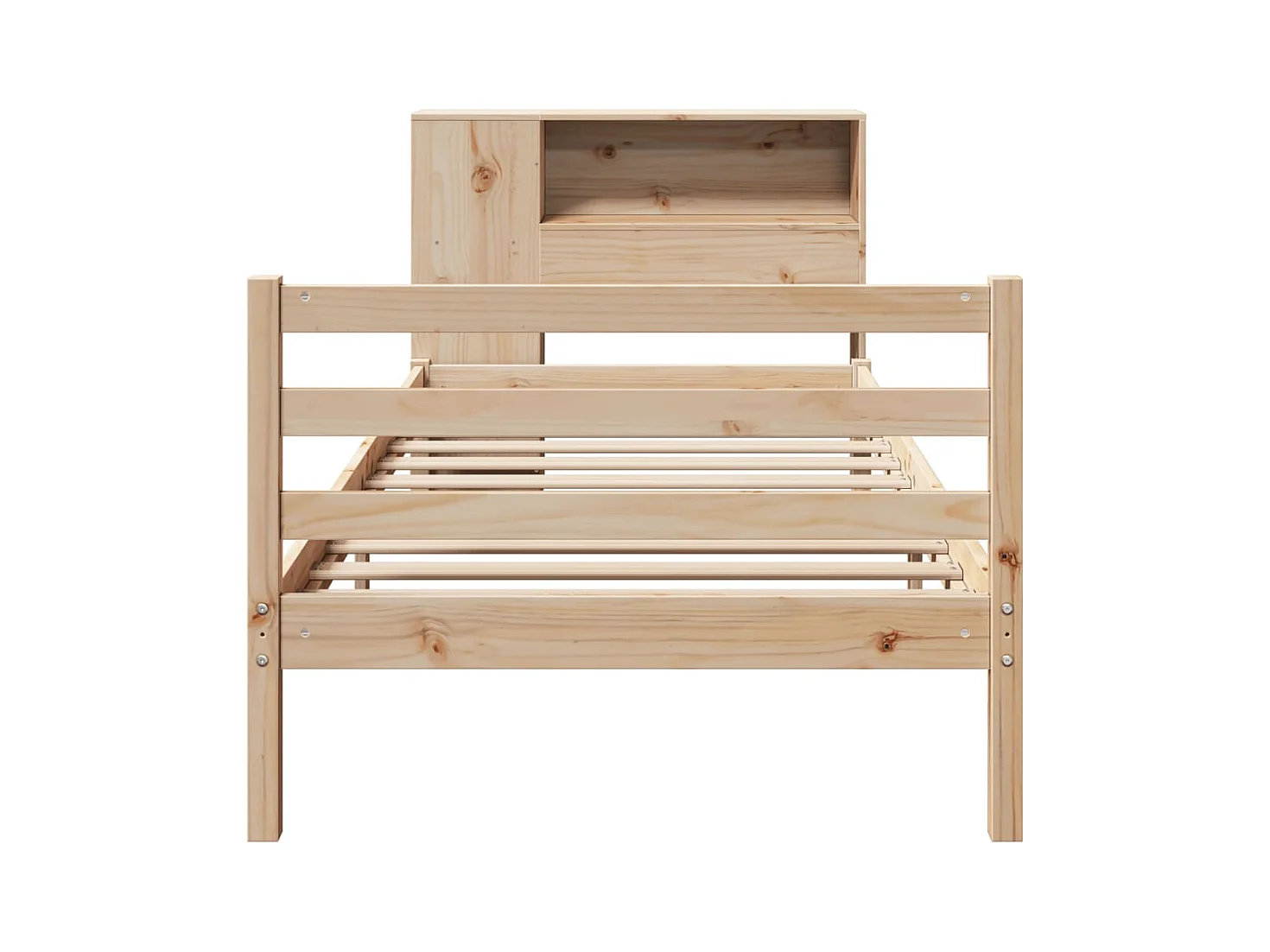 Lit bibliothèque sans matelas 100x200 cm bois massif de pin