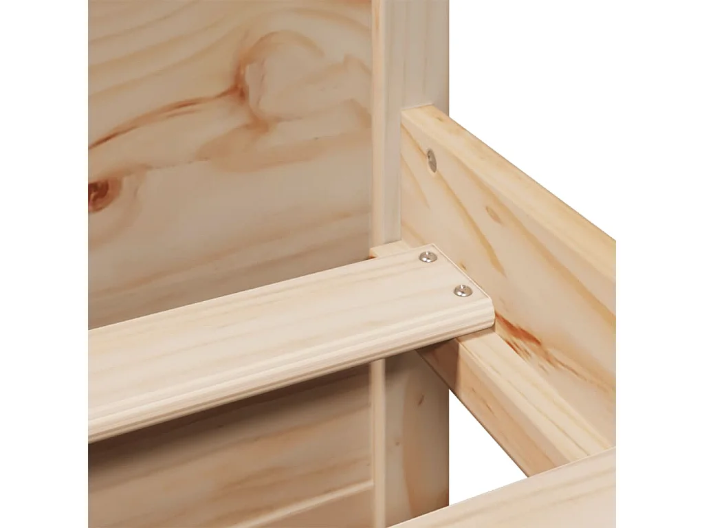 Lit bibliothèque sans matelas 160x200 cm bois massif de pin