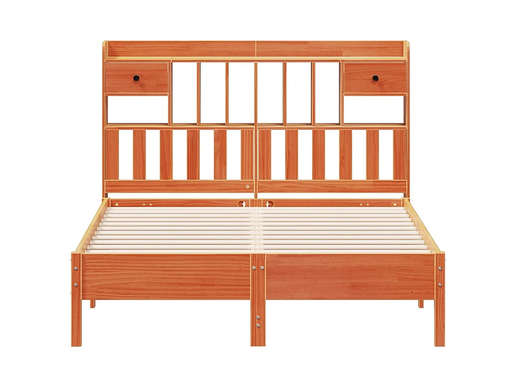 Cama com estante sem colchão 135x190 cm pinho maciço