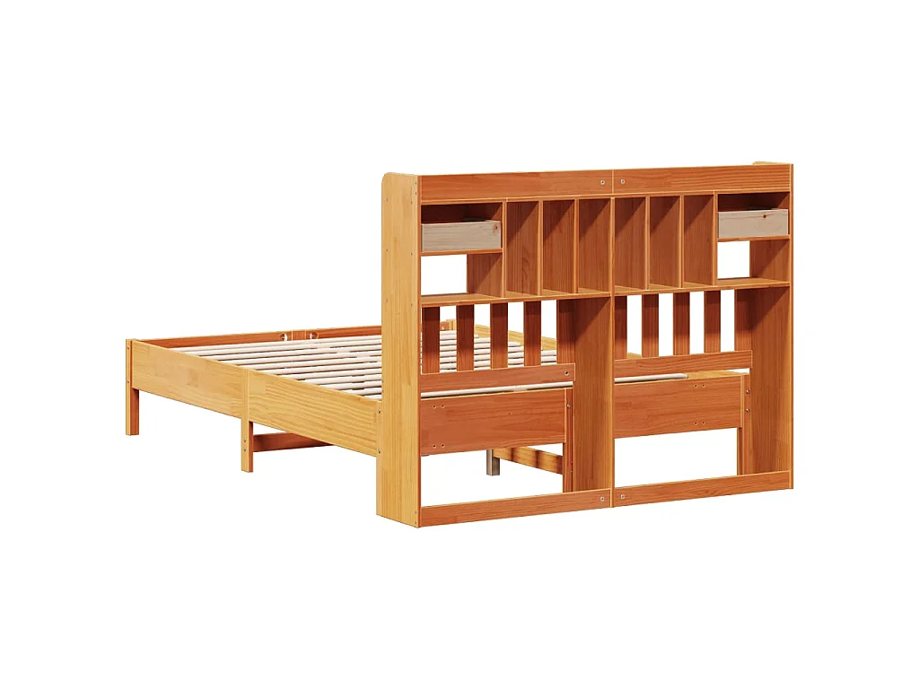 Cama com estante sem colchão 135x190 cm pinho maciço